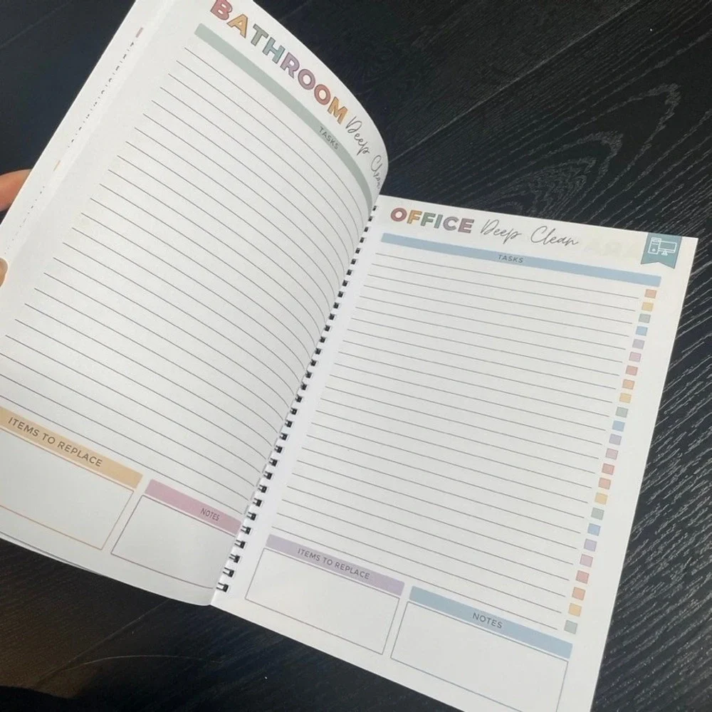 ADHD Cleaning Planner Spiral Bound Home Organization‎ Checklist Notebook